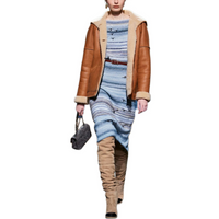 CHANEL Leather Jacket Women's Brown