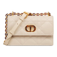DIOR Lambskin Portable Crossbody Bag, Shoulder Bag Mini Women's Gray Ivory