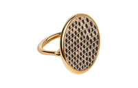 HERMES Lizard Skin Metal Gold-Plated Rings Women's Gold