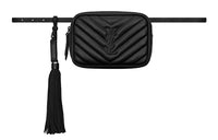 SAINT LAURENT Cow Leather Fanny Pack Women's Black