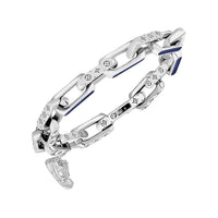 LOUIS VUITTON Metal Enamel Bracelets Men's Silver