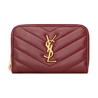 SAINT LAURENT CASSANDRE Lambskin Wallet Women's Merlot Red