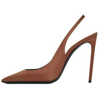 SAINT LAURENT Zoe Slim Heel High Heels 10.5cm Women's Brown