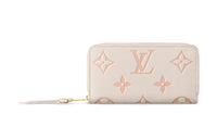 LOUIS VUITTON Zippy Cow Leather Wallet Women's Latte White & Pink