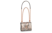 LOUIS VUITTON Twist Python Skin Leather Handbag Shoulder Bag Crossbody Bag Mini Women's Metallic