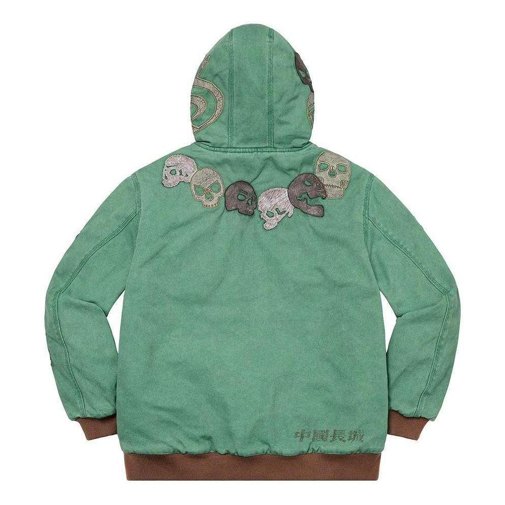 Supreme x The Great China Wall Hooded Work Jacket 'Green Grey Black' SUP-FW22-796