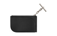 HERMES Strap Allegretto Calfskin Card Clip Card Holder Women's Black