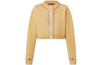 LOUIS VUITTON Beaded Trim Compact Knit Cropped Cardigan
