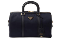 PRADA Re-Edition Fabric With Leather Shoulder Bag Crossbody Bag Handbag Medium Size Women's Navy