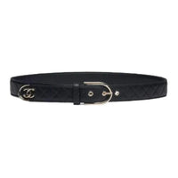 CHANEL - Leather Belts Unisex Black -