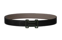 HERMES Leather Belts Men Black/Gray