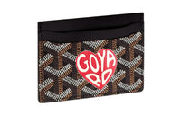 GOYARD Saint Sulpice Canvas With Leather Card Clip Card Holder Unisex Black & Red Small Heart