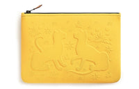 HERMES Cotton Clutch Medium Size Women's Yellow