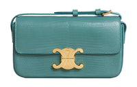 CELINE Triomphe Lizard Skin Shoulder Bag Handbag Shoulder Bag Crossbody Bag Regular Women's Green