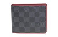 LOUIS VUITTON Multiple Wallet Damier Graphite Black/Red