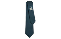 HERMES Mulberry Silk Ties Men's Marine Blue