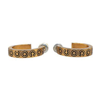 CHANEL 2001 Plated Coco Hoop Costume Earrings