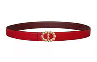 HERMES Leather Belts Women's Heart Red/HERMES Red