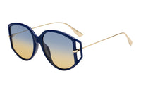DIOR Acetate Metal Plastic Irregular Shape Sunglasses Women's Gold