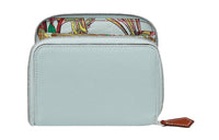 HERMES Silk'In Cow Leather Wallet Women's Dusty Blue