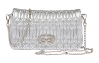 MIU MIU Soft Sheepskin Leather Crossbody Bag, Shoulder Bag Women's Silver