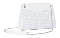 GOYARD Rouette Canvas With Leather Totes Chain Bag Shoulder Bag Women's White
