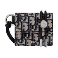 DIOR Jacquard Wallet Men's Black/Beige
