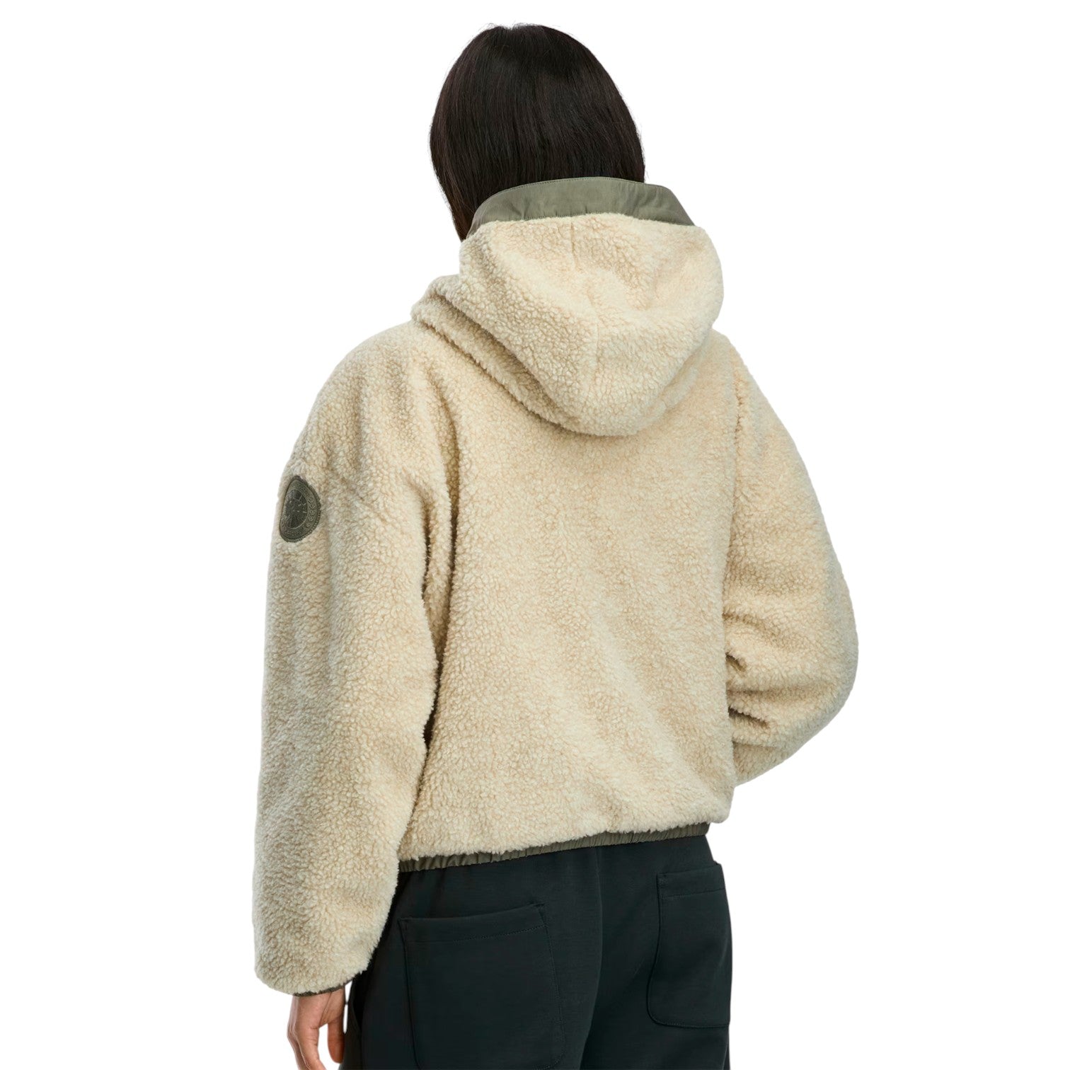 (WMNS) Canada Goose Alberni Reversible Fleece Bomber 'Light Tan Smokey Sage' 7068W-9441