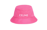 CELINE White Line Brim Bucket Hats Unisex Pink