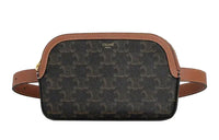 CELINE Triomphe Canvas Fanny Pack Trumpets Unisex Tawny