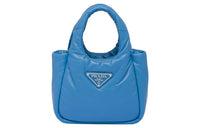 PRADA Soft Sheepskin Leather Handbag Mini Women's Blue