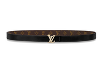 LOUIS VUITTON Casual Double-Sided Smooth Buckle Leather Belts Women's Black Width: 2cm