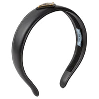 PRADA Leather Headbands Women's Black
