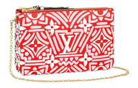LOUIS VUITTON Pochette Metis Monogram Canvas Handbag Shoulder Bag Women's Red
