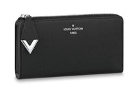 LOUIS VUITTON Comete V Zippy Wallet Veau Cachemire Grained Noir