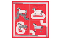 HERMES Silk Scarves Unisex Garnet Red/Light Pink/Black