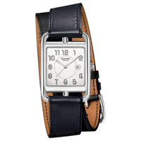 HERMES Wrist Watch Quartz Movement Cowhide Strap 29*37mm White Dial Women's Watch