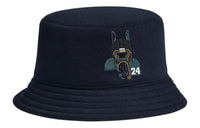 HERMES Cashmere Silk Rayon Bucket Hats Men's Blue