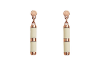 HERMES Earrings Women's Rose Gold/Cream White