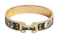 HERMES Clic Bangles Women's Coastal Lake Blue