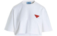 PRADA SS22 Women's Logo Crew Neck T-Shirt White