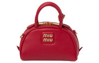 MIU MIU Leather Shoulder Bag, Crossbody Bag, Handbag Women's Red