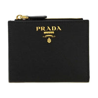 PRADA Cow Leather Wallet Women's Black
