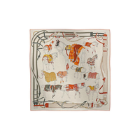 HERMES Cashmere Mulberry Silk Knit Scarves Women's Multicolor