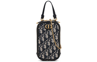 DIOR OBLIQUE30 Montaigne Leather Shoulder Bag, Crossbody Bag, Cell Phone Pouch Women's Blue