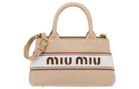 MIU MIU Canvas Canvas Bag Shoulder Bag Crossbody Bag Handbag Regular Women's Nude