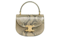 CELINE Python Skin Handbag Shoulder Bag Mini Women's Natural