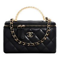 CHANEL Lambskin Box Bag Shoulder Bag Crossbody Bag Handbag Women's Black