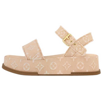 LOUIS VUITTON Strap Sandals 5cm Women's Light Brown