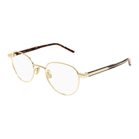 SAINT LAURENT Metal Oval Eyeglass Frames Unisex Gold